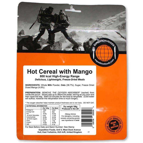 Expedition Foods - Hot Cereal with Mango (High Energy) - Wylies Outdoor World