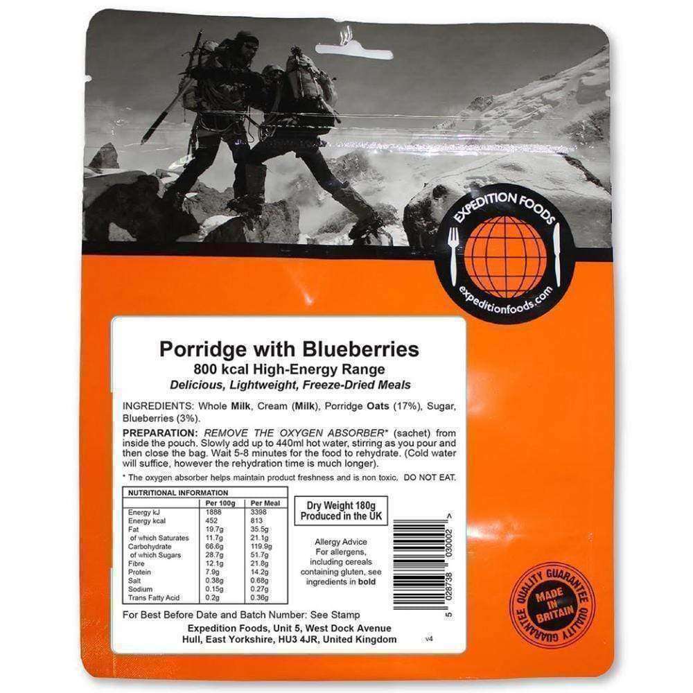 Expedition Foods, Expedition Foods - Porridge with Blueberries (High Energy), Freeze Dried Meals, Wylies Outdoor World,