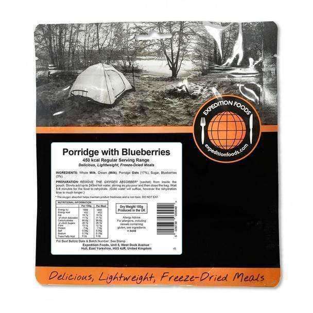 Expedition Foods, Expedition Foods - Porridge with Blueberries (Regular Serving), Freeze Dried Meals, Wylies Outdoor World,