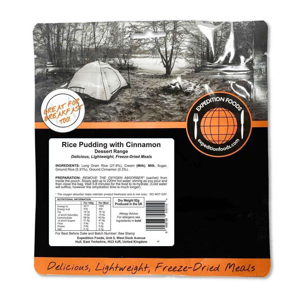 Expedition Foods, Expedition Foods - Rice Pudding with Cinnamon, Freeze Dried Meals, Wylies Outdoor World,