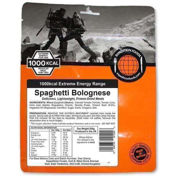 Expedition Foods, Expedition Foods - Spaghetti Bolognese (Extreme Energy), Freeze Dried Meals, Wylies Outdoor World,