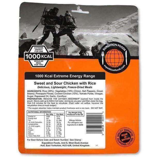 Expedition Foods, Expedition Foods - Sweet and Sour Chicken with Rice (Extreme Energy), Freeze Dried Meals, Wylies Outdoor World,