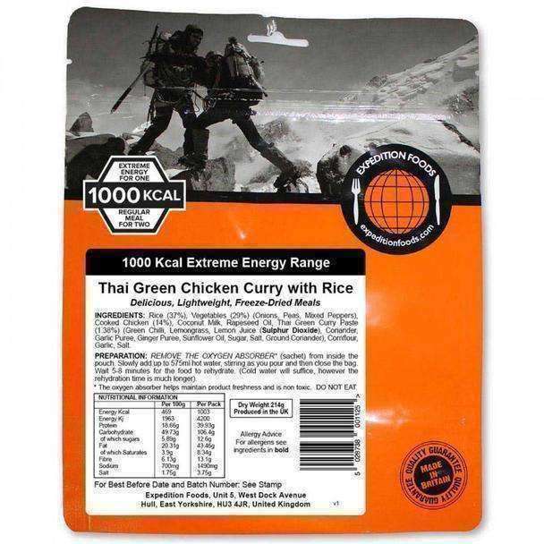 Expedition Foods, Expedition Foods - Thai Green Chicken Curry with Rice (Extreme Energy), Freeze Dried Meals, Wylies Outdoor World,