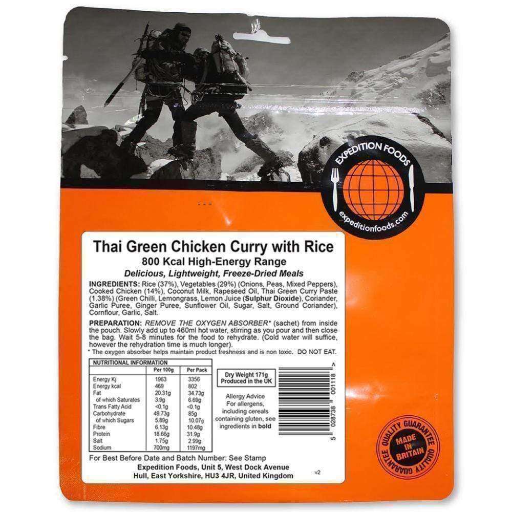 Expedition Foods, Expedition Foods - Thai Green Chicken Curry with Rice (High Energy), Freeze Dried Meals, Wylies Outdoor World,