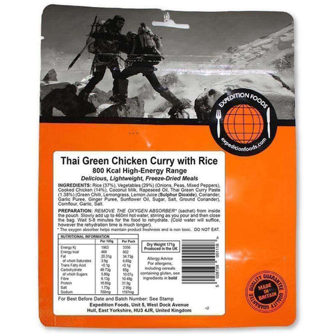 Expedition Foods - Thai Green Chicken Curry with Rice (High Energy) - Wylies Outdoor World