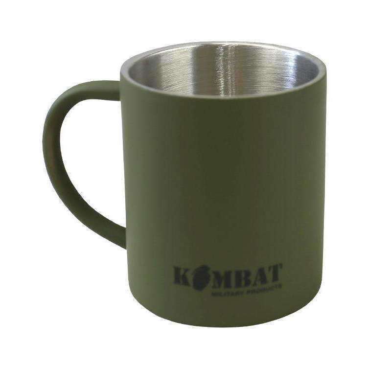 Kombat UK Stainless Steel Mug 330ml - Olive Green - Wylies Outdoor World