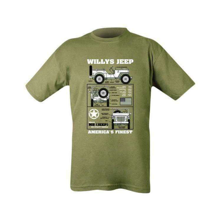 Kombat UK, Willys Jeep T-shirt, T-Shirts, Shirts & Vests,Wylies Outdoor World,
