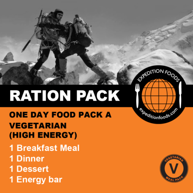 Expedition Foods, Expedition Foods - One Day Food Pack A (Vegetarian), Day Ration Packs,Wylies Outdoor World,